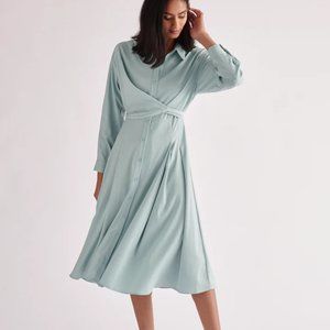 Paisie Side Tie Shirt Dress